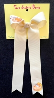 Cup-o-Pumpkin Pie - Ivory Long Tail Bow